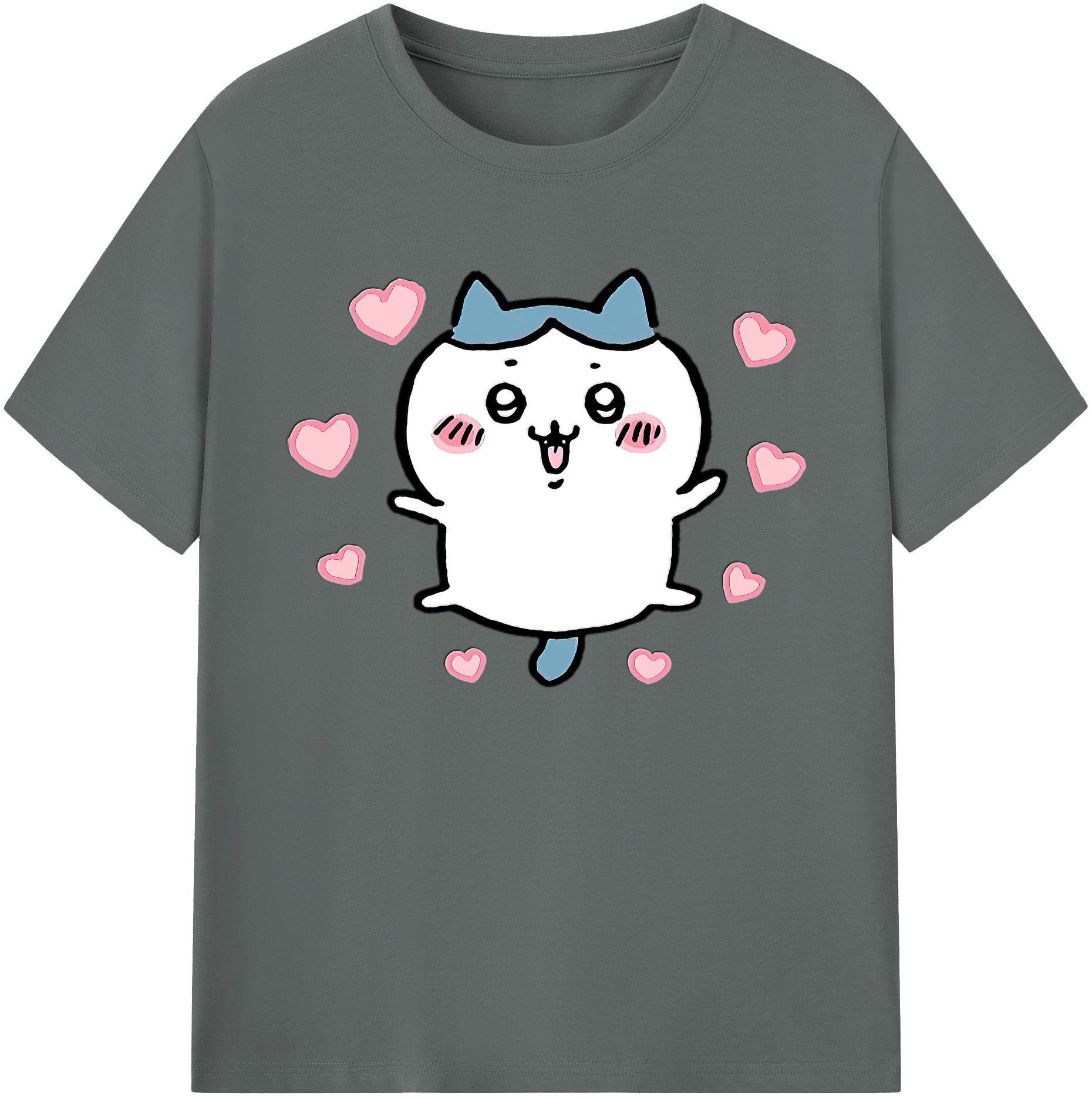 （画像用） ちいかわ ハチワレ Chii-kawa hachiware 綿100％ メンズ半袖Tシャツ｜肌触りやわらか＆通気性